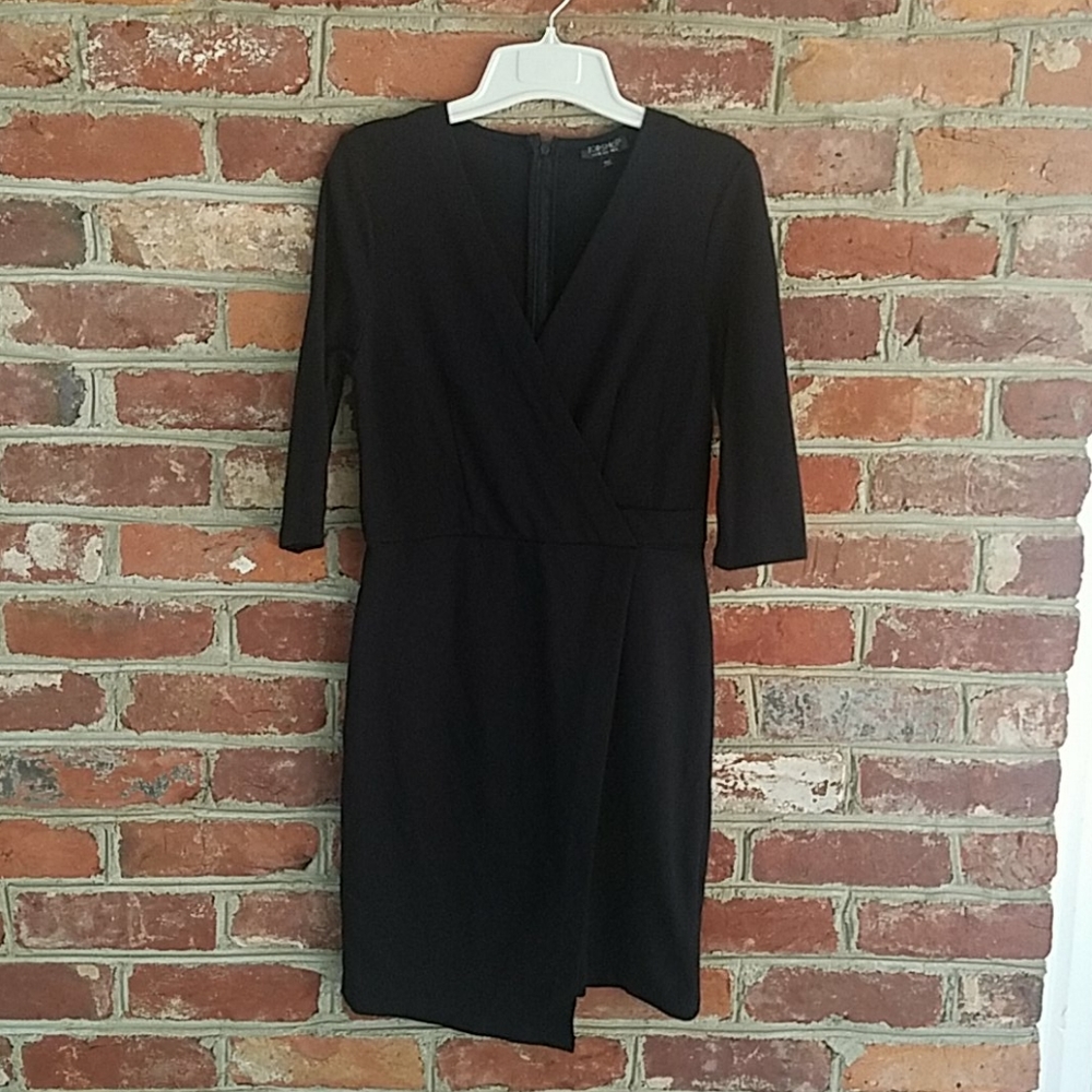 TOPSHOP Black Faux wrap Dress